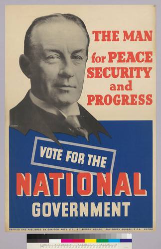 The man for peace security and progress: Vote for the National Government