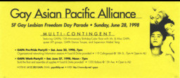 Gay Asian Pacific Alliance Pride Multi-Contingent flyer