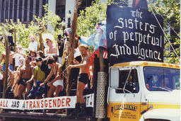 Sisters of Perpetual Indulgence float at the 1993 San Francisco Pride Parade