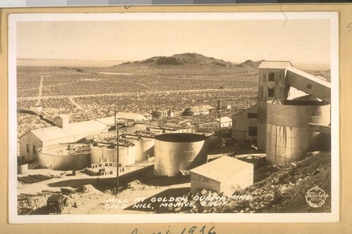June 1936. Mill at Golden Queen Mine, Gold Hill, Mojave, Calif. Frashers Fotos, Pomona, Calif
