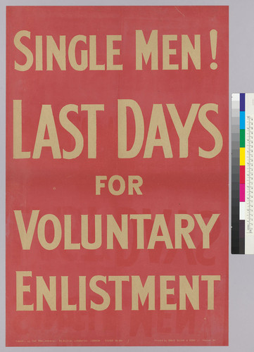 Single Men! Last days for voluntary enlistment