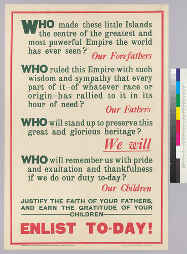 Who made these little Islands the centre of the greatest...: Enlist To-day!