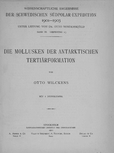 Die Mollusken der antarktischen Tertiärformation