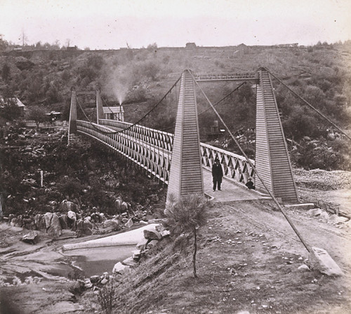 1058. Suspension Bridge at Rattlesnake Bar, American River, Placer County