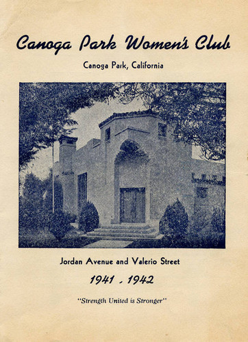 Canoga Park Women's Club booklet 1941-1942, cover