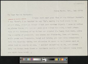 James A. Wickersham, letter, 1922-12-22, to Hamlin Garland