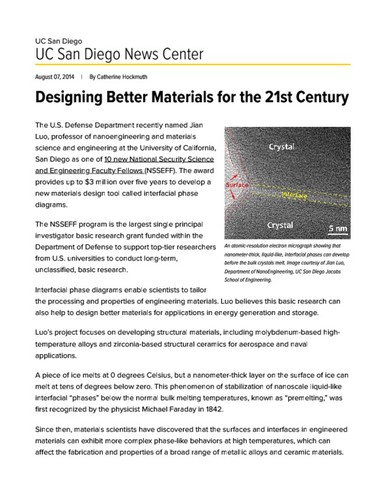 Designing Better Materials for the 21st Century