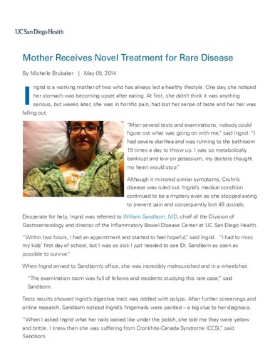 Mother Receives Novel Treatment for Rare Disease