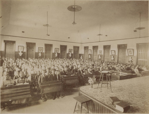Classroom interior at the State Normal School