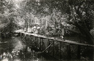 Footbridge, in Samkita, Gabon