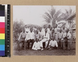 Group portrait of teachers, Delena, Papua New Guinea, ca.1905-1915