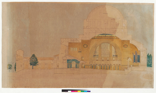 Longitudinal [cross] Section, Temple Emanu-El, San Francisco