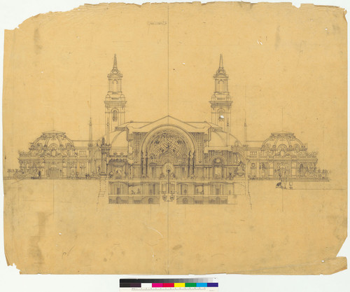 Municipal bath house cross-section