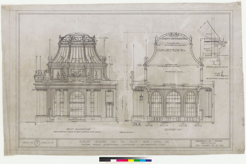 Display Building for the Welch Grape Juice Co., Pavilion Panama-Pacific International Exhibition, San Francisco, Cal., Sheet No. 3