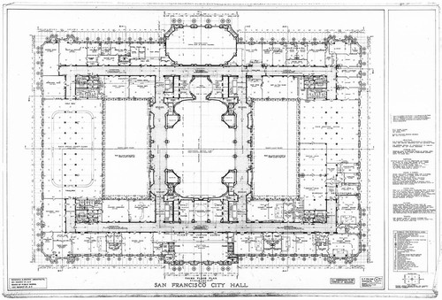 Third Floor Plan, San Francisco City Hall, Drawing No. 11