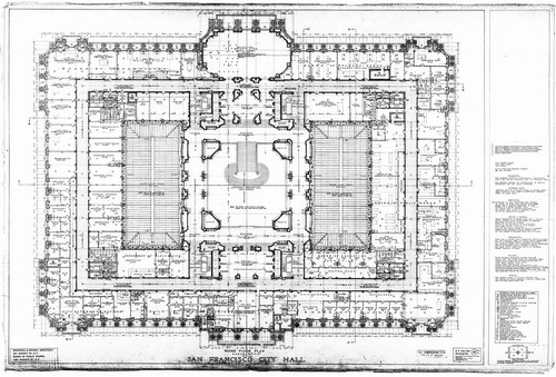 Second Floor Plan, San Francisco City Hall, Drawing No. 10