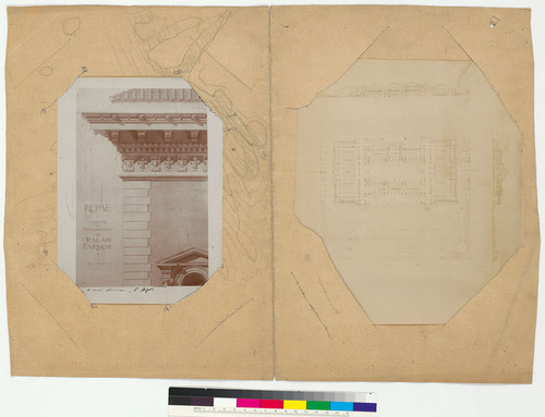 Photographic reproductions of architectural drawings in a paper mount