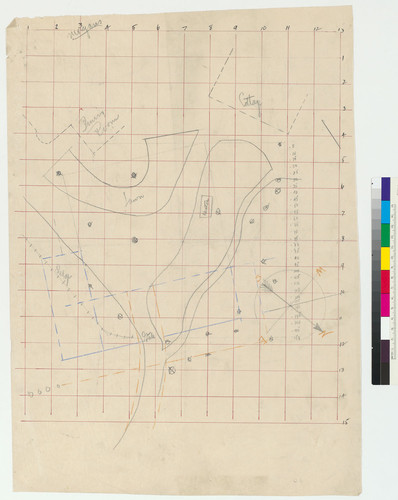 Layout of grounds drawn on a grid, Percy Morgan property, Los Altos, Calif