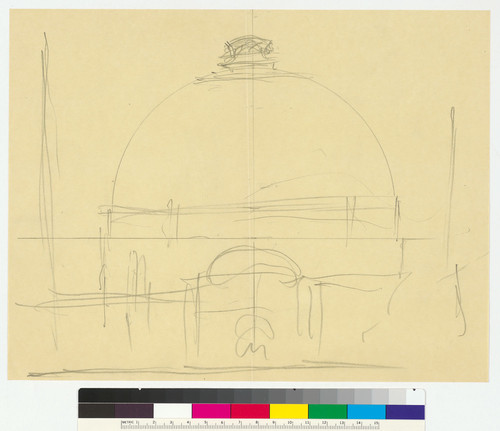 Concept sketch for the Palace of Horticulture, Panama-Pacific International Exhibition