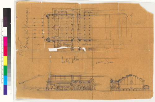 Project Gare de Passage [floor plan and elevation]