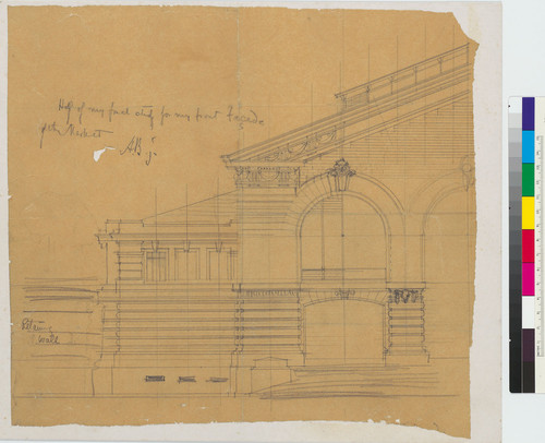 "Half of my final study for my front façade of the Market."