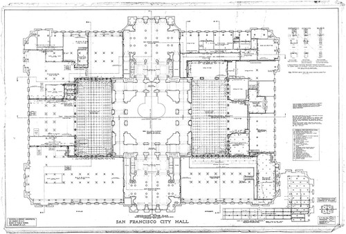 Mezzanine Floor Plan, San Francisco City Hall, Drawing No. 9