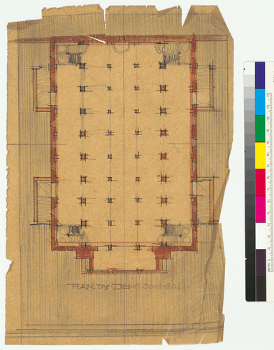 Plan du Demt. Soul-sol [basement floor plan for building]