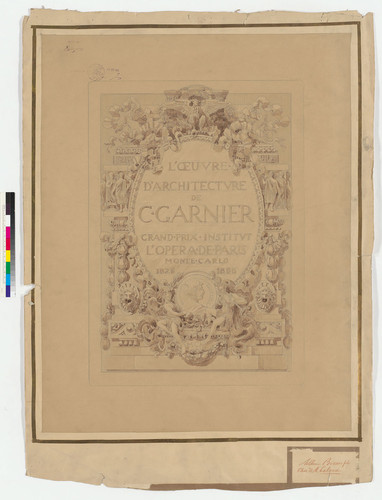 Drawing for frontispiece of L'Oeuvre d'Architecture de C. Garnier