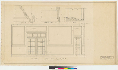 Installation of Club-rooms for the "Cercle de l'Union" (3/4" detail)