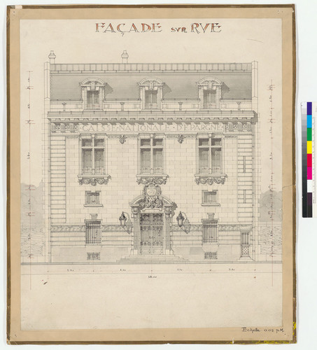 "Facade sur Rue," savings building elevation