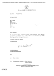 [Letter from PRG Redshaw to S Smith regarding Witness Statement]