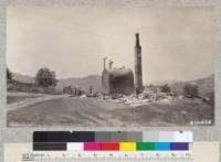 Mine Building in Tuolumne County destroyed by fire, 1926