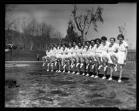 Women in a row at Griffith Park Playground, Los Angeles, 1936