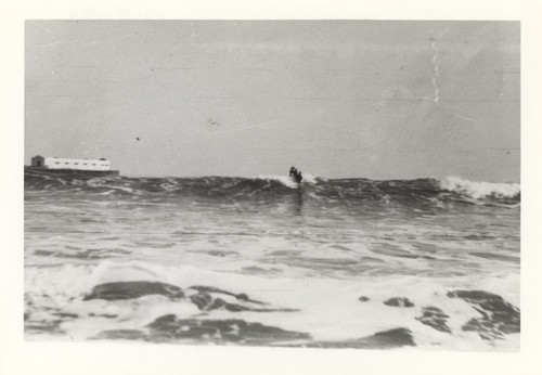 Unidentified surfer at Cowell Beach