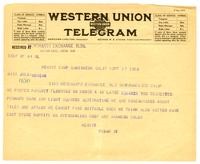 Telegram from William Randolph Hearst to Julia Morgan, September 17, 1920