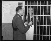Captain Clem Peoples with a "jailed" George Rochester, Los Angeles County, 1932-1935