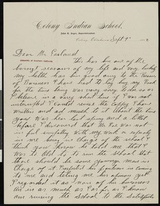 John H. Seger, letter, 1902-09-09, to Hamlin Garland