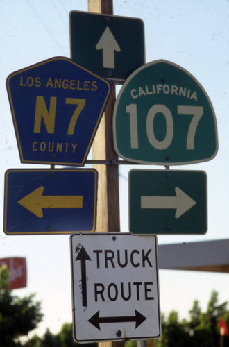 Road signs, Los Angeles County