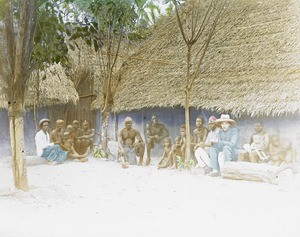 Village Group and Missionary, Calabar, Nigeria, ca. 1930-1940
