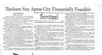 Backers Say Aptos city Financially Feasible