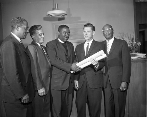 Minister and church office team, Los Angeles, 1962