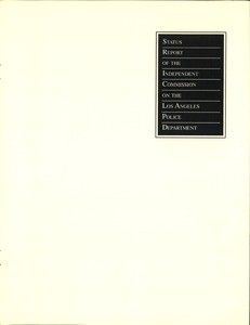 Status Report of the Independent Commission on the LAPD, 1992-01