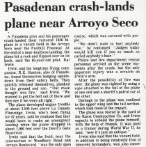 Pasadenan crash-lands plane near Arroyo Seco