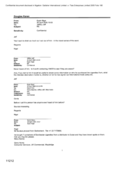 [Email from Nigel Espin to Jeff Jeffery regarding 7 containers of Dorchester cigarettes from distributor in Dubai]