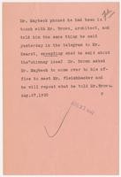 Phone message [regarding Maybeck, Brown, and Fleishhacker], August 27, 1932
