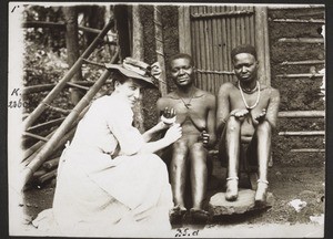 Bali - Sister Merkle (later Mrs Geprägs) and two women patients