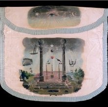 Early to mid-19th century Master Mason's apron