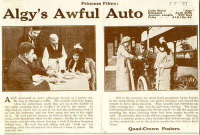 Algy's Awful Auto, 1913