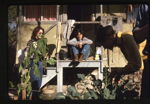 Students in front of a rental house in Claremont, California