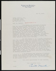 Perriton Maxwell, letter, 1926-05-29, to Hamlin Garland